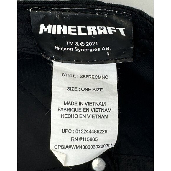 Minecraft Creeper Pixel Snapback Hat One Size Fits All Black and Gray - Picture 8 of 8